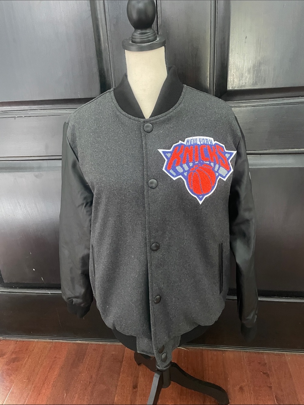 New York Knicks Black Wool blend Varsity Jacket
